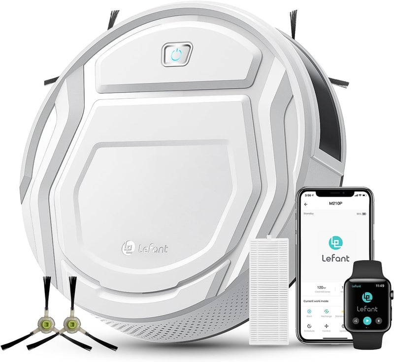 Lefant M210 Robot Vacuum Cleaner, 2200Pa Strong Suction, 7.8cm Thin 28cm Dia, Automatic Self-Charging Small Robotic Vacuums, 2.4G Wi-Fi/App/Alexa Control, Ideal for All Hard Floors - Image 1