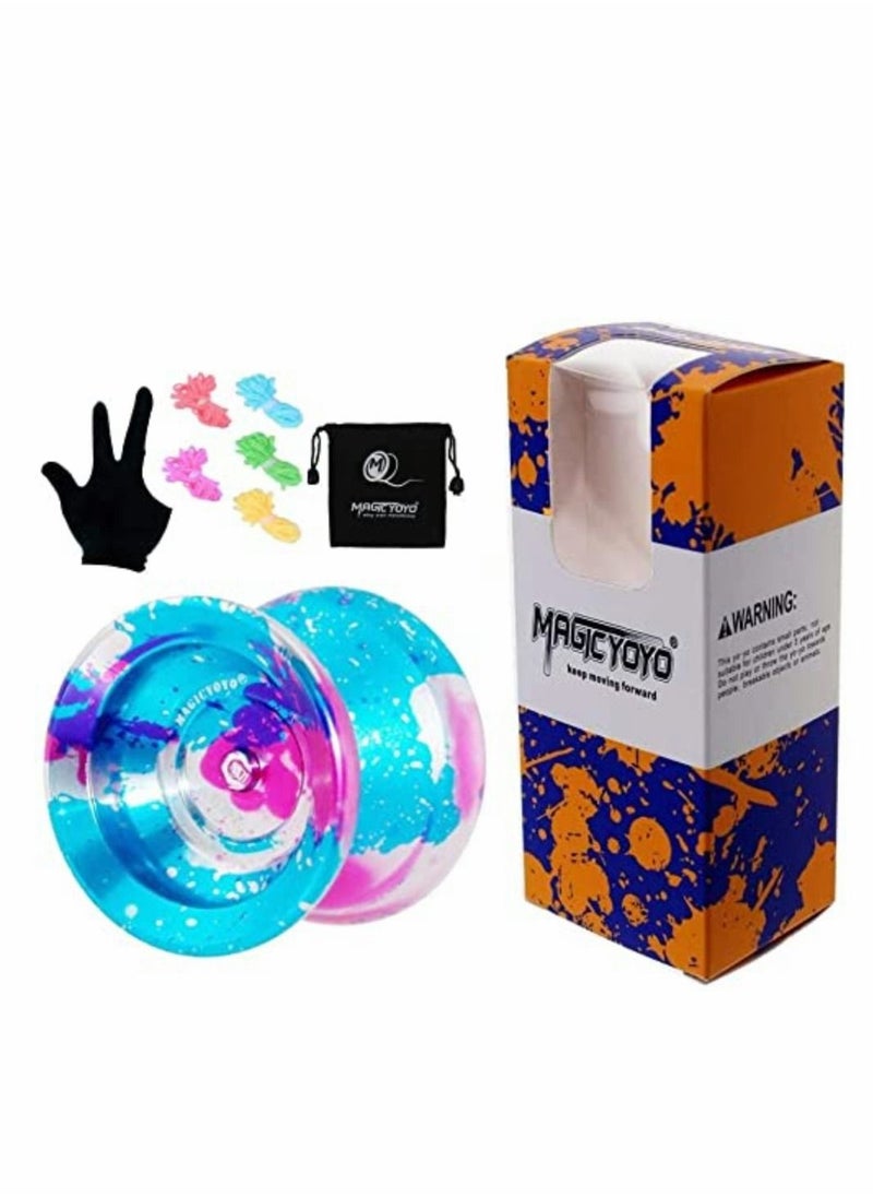 Excefore - Y01 Node Professional Unresponsive Yoyo, Colorful Yoyo Long Spinning Time Prettiest Yoyo with Glove, Yoyo Bag and 5 Replacement Yoyo Strings - Image 1