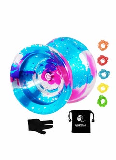 Y01 Node Professional Unresponsive Yoyo, Colorful Yoyo Long Spinning Time Prettiest Yoyo with Glove, Yoyo Bag and 5 Replacement Yoyo Strings