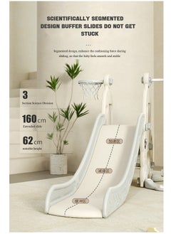 Toy Box 4-In-1 Kids Slide and Swing Set With Basketball Hoop, Indoor Outdoor Toddler Slide Set Climber Indoor Outdoor Playground, 99*36*53 cm  - Image 4