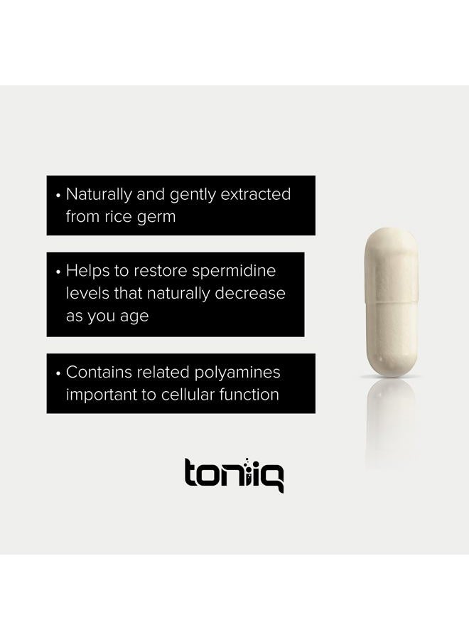 Toniiq Ultra Concentrated 500mg Spermidine Supplements for Men and Women - Non-Synthetic Spermidine Standardized to No Less Than 1% Spermidine - 5mg Spermidine per Serving Rice Germ Extract - Image 4