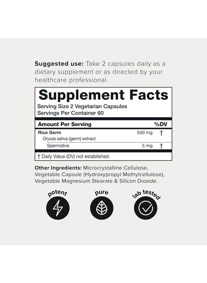 Toniiq Ultra Concentrated 500mg Spermidine Supplements for Men and Women - Non-Synthetic Spermidine Standardized to No Less Than 1% Spermidine - 5mg Spermidine per Serving Rice Germ Extract - Image 2