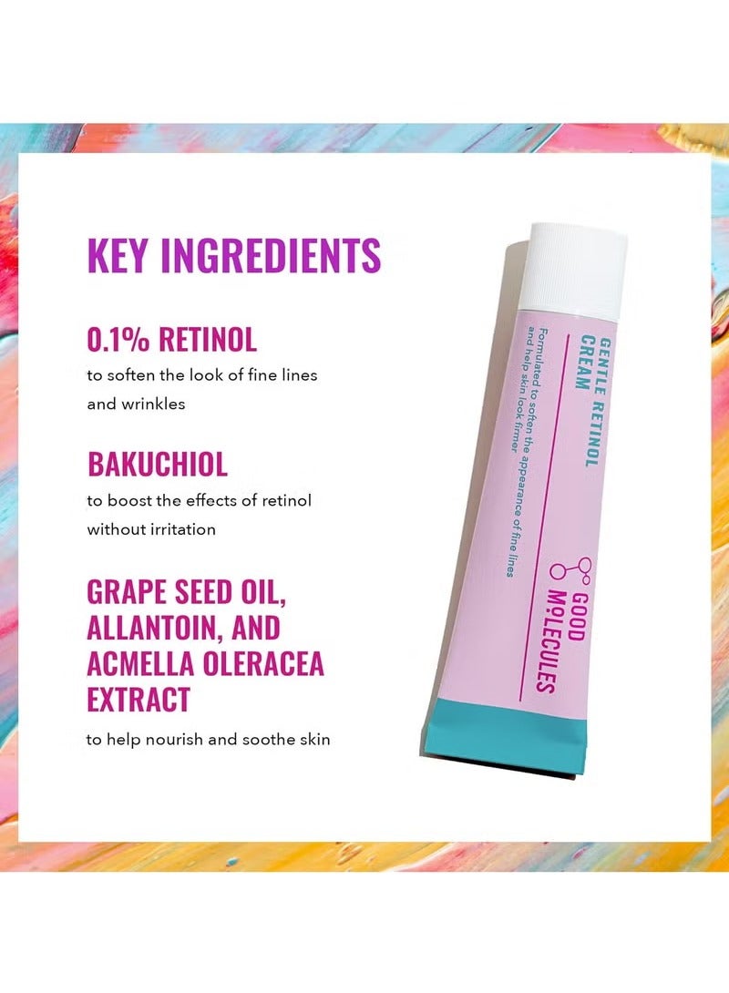 Good Molecules Gentle Retinol Cream - Night Cream with Retinol and Bakuchiol - Targets Fine Lines, Congestion, Enlarged Pores - Anti-Aging Skincare for Face - Image 3