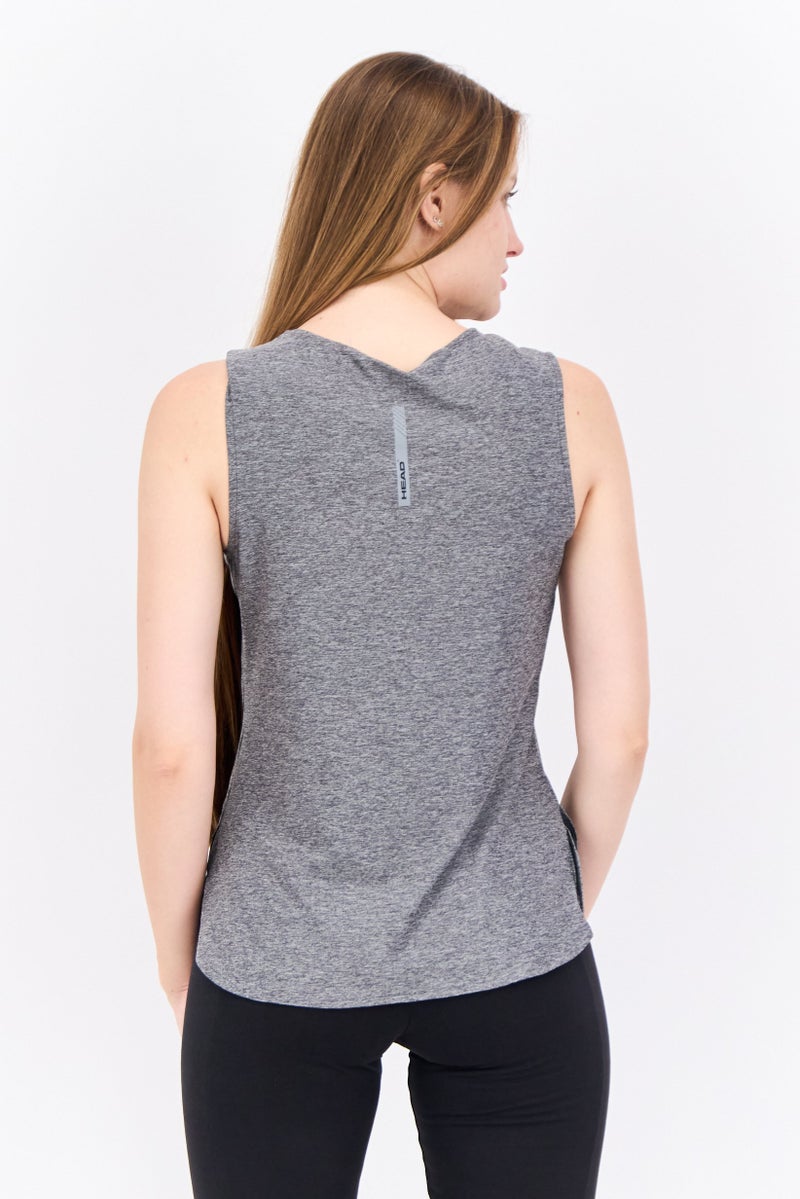 HEAD Women Slim Fit Short Sleeve Outdoor Tank Shirt, Grey  - Image 3