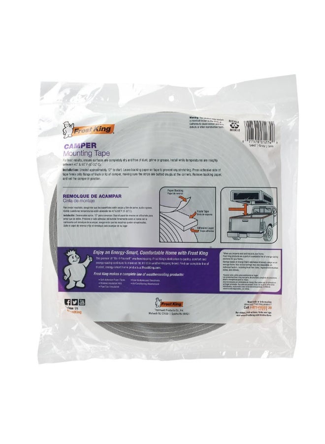 Frost King Self-Stick Vinyl Foam Camper Mounting Tape Grey 1-1/4 Inch x 30 ft V447H - Image 3