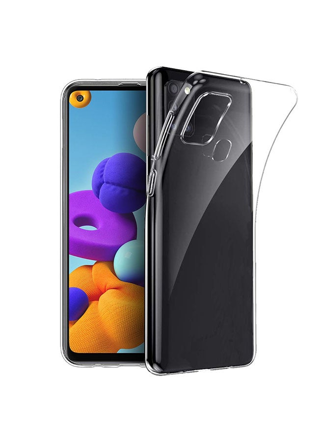 اليشمك غطاء حماية واقٍ ورفيع للغاية ومرن من سلسلة إنفيزيبل، مصنوع من البولي يوريثان الحراري، مناسب لهاتف سامسونج جالاكسي A21s. شفاف - Image 1
