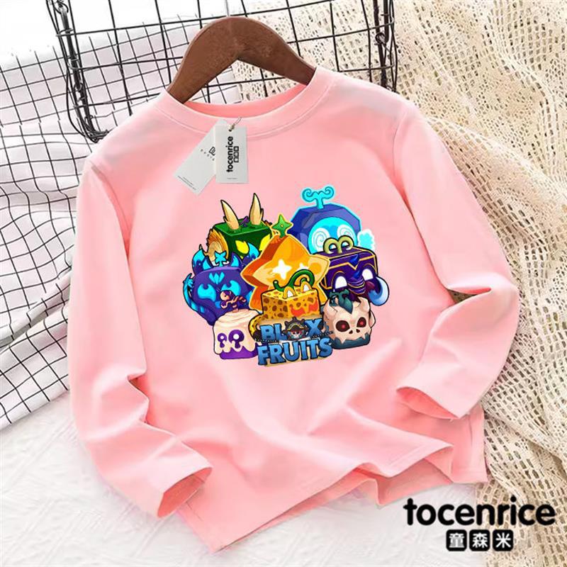 Blox Fruits Game Fruit Leopard Box Children'S Long Sleeve Boys' Top Medium And Large Children'S Thin Base Shirt 8 - Image 4