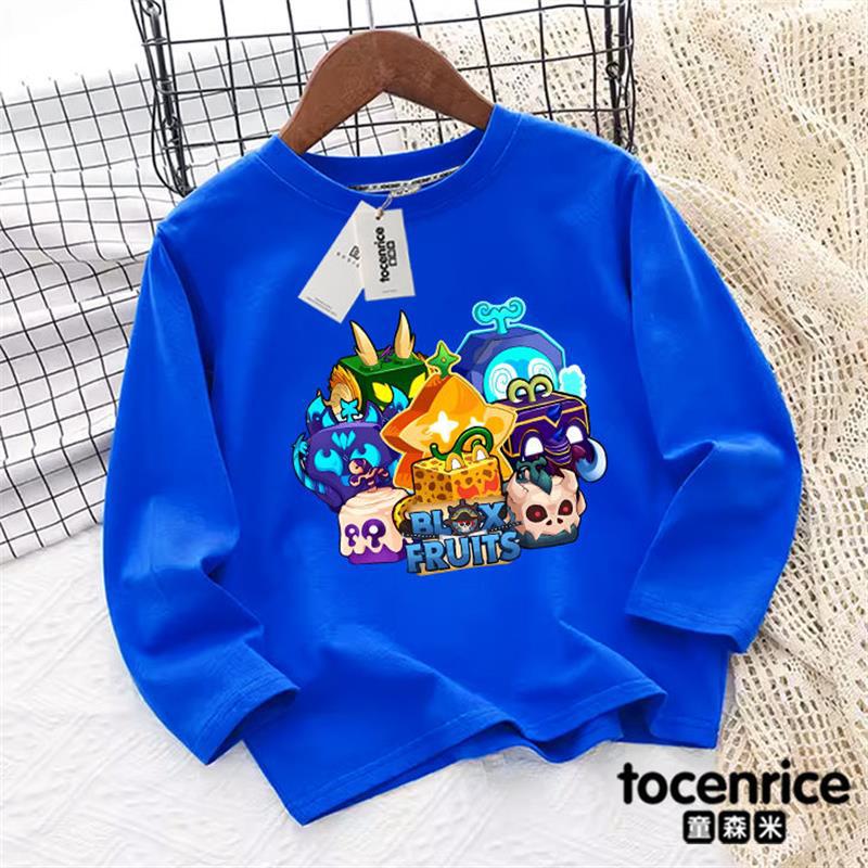 Blox Fruits Game Fruit Leopard Box Children'S Long Sleeve Boys' Top Medium And Large Children'S Thin Base Shirt 8 - Image 2