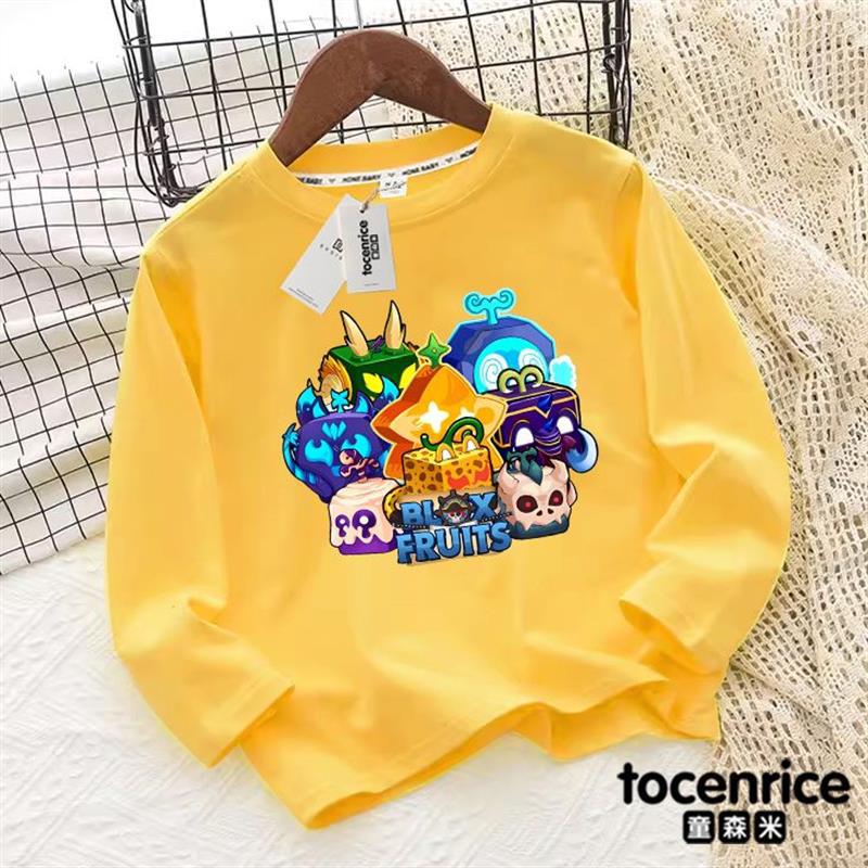 Blox Fruits Game Fruit Leopard Box Children'S Long Sleeve Boys' Top Medium And Large Children'S Thin Base Shirt 8 - Image 5