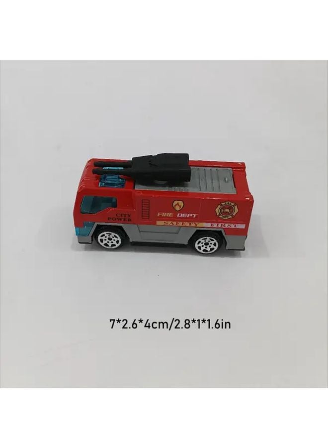 6Pcs Die Cast Metal Fire Truck Toy Set With Ladder Rescue Boat And Firefighter Figures - Image 3