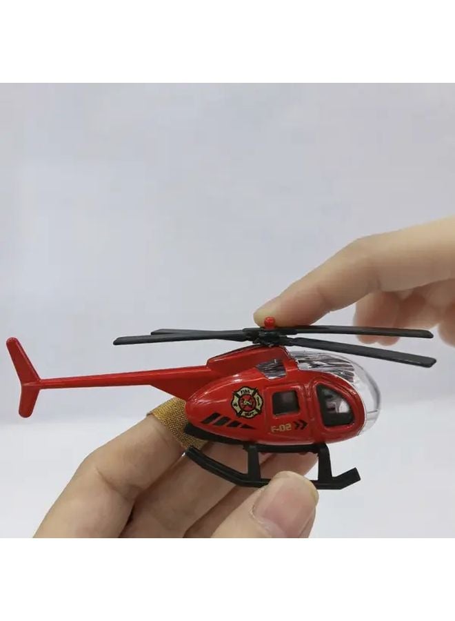 6Pcs Die Cast Metal Fire Truck Toy Set With Ladder Rescue Boat And Firefighter Figures - Image 4