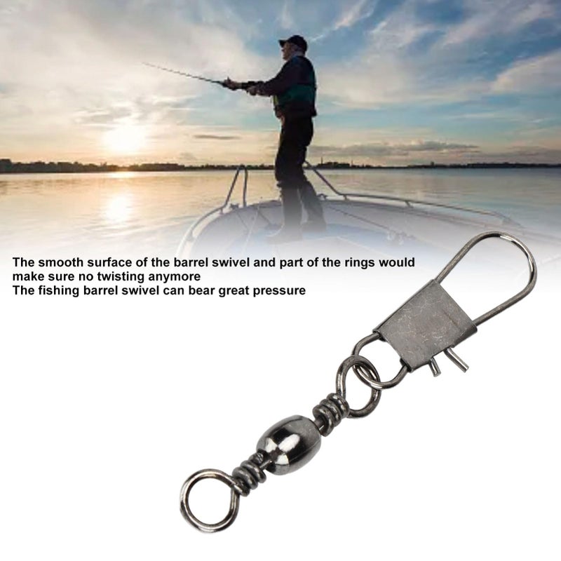 High Strength Carbon Steel Fishing Swivels With Safety Snap 100 Pack Saltwater Freshwater Gear - Image 5