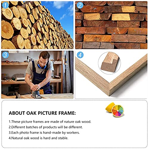 ATOBART 8x10 Set of 6 Oak Wood Picture Frame Solid Wooden Photo Frame Natural Wood Color Frames with Real Glass for Wall Mounting or Tabletop Living Room Bedroom Home Decor - Image 4