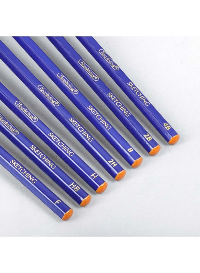 كيب سمايلنج طقم أقلام رصاص احترافية للرسم والتخطيط مكون من 12 قطعة - درجات صلابة متنوعة (10B إلى 2H) | لأعمال الجرافيك والرسم الفني والمذاكرة - Image 4