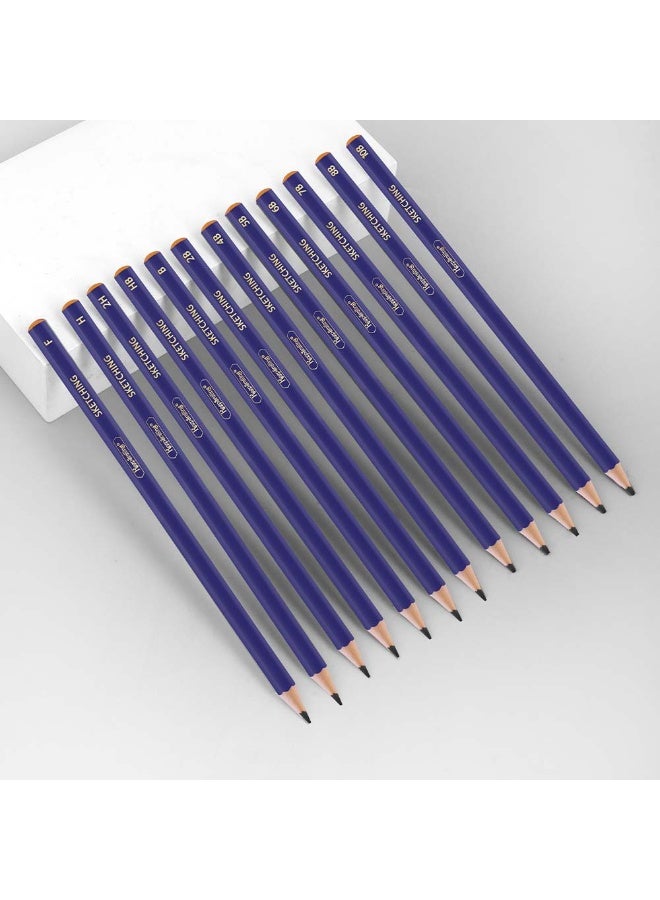 كيب سمايلنج طقم أقلام رصاص احترافية للرسم والتخطيط مكون من 12 قطعة - درجات صلابة متنوعة (10B إلى 2H) | لأعمال الجرافيك والرسم الفني والمذاكرة - Image 5
