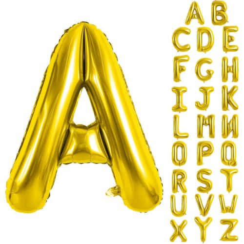 YUNSHANGMO Gold Letter Balloons 40 Inch Large Letter A Aluminum Foil for Birthday Party Decorations - Image 1