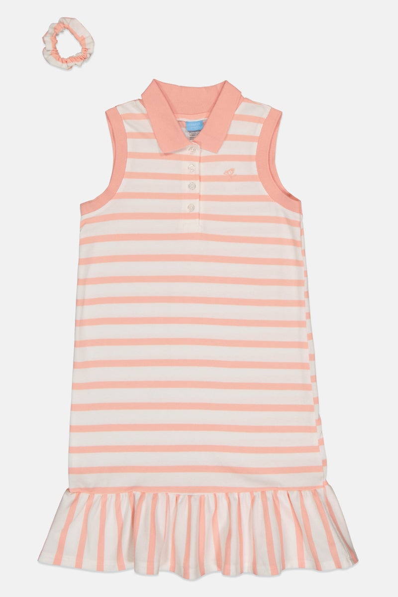 Draper James Kids Girl Stripe Sleeveless Dress With Scrunchies, Multicolor - Image 2