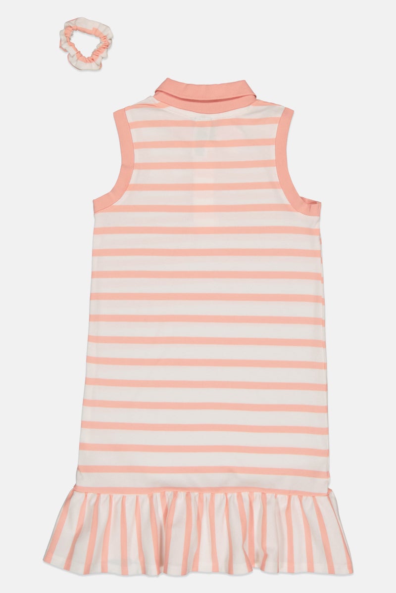 Draper James Kids Girl Stripe Sleeveless Dress With Scrunchies, Multicolor - Image 3