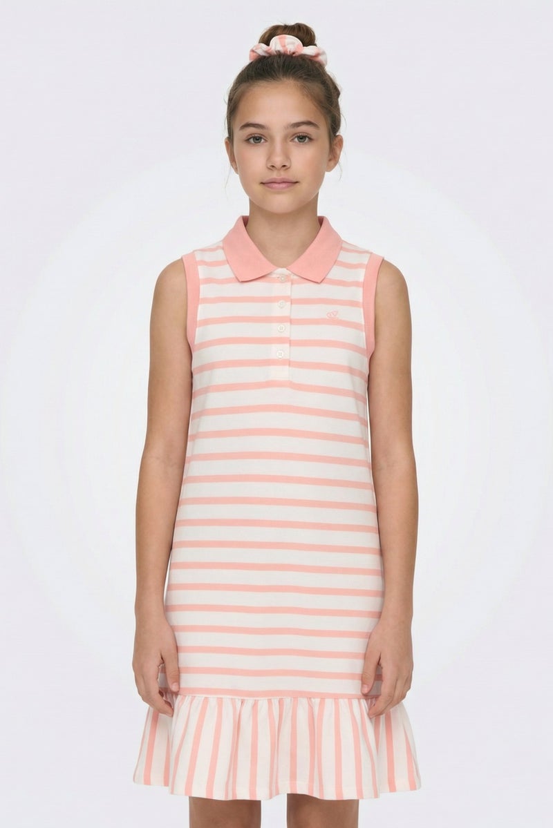 Draper James Kids Girl Stripe Sleeveless Dress With Scrunchies, Multicolor - Image 1