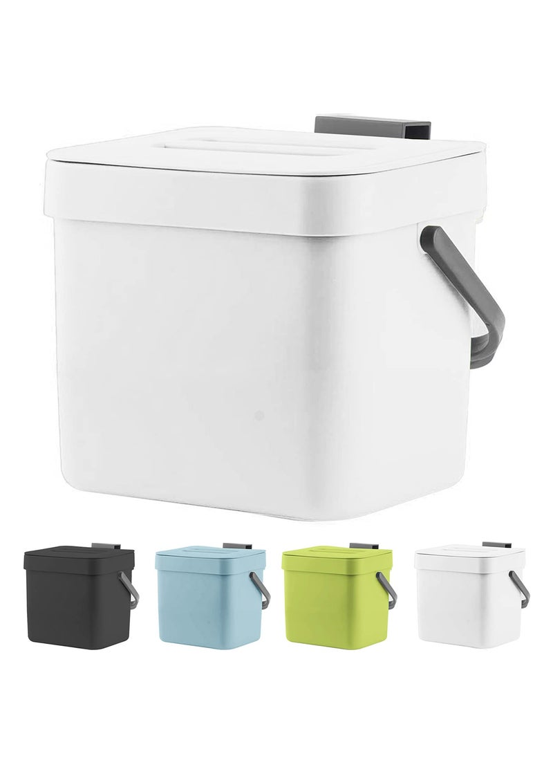 LALASTAR LALASTAR Trash Can with Lid WallMounted Under Sink Small Garbage Can for Kitchen Bathroom Hanging Plastic Trash Can 18 Gallon White 