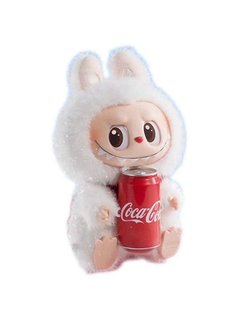 LABUBU LABUBU doll, plush toy set vinyl plush hanging card, blind box figure LABUBU, Coca-Cola joint name, modern home decoration plush toys, collection toys, 17 cm high. 