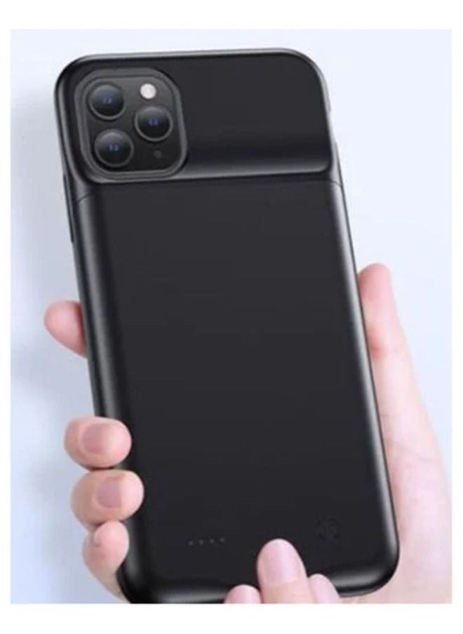 SHOPI - 4500 mAh Ultra Slim Portable Wireless Charging Liquid Silicone Phone Protective Charger Battery Power Bank Case For iPhone 13 Pro Max Black - Image 1