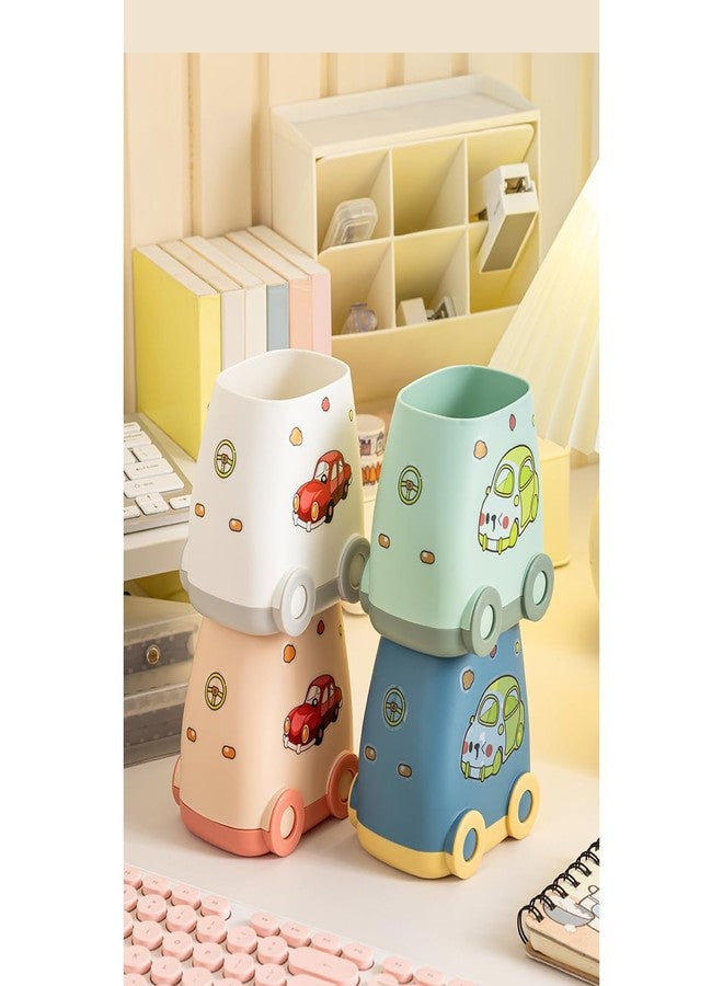Hibucuo Cute Car Pen Holder Cute Kid Pen Holder for Desk Adorable Car Organizer, Cute Car Pencil Holder Organizer Fit for Women And Man And Children (White) - Image 4