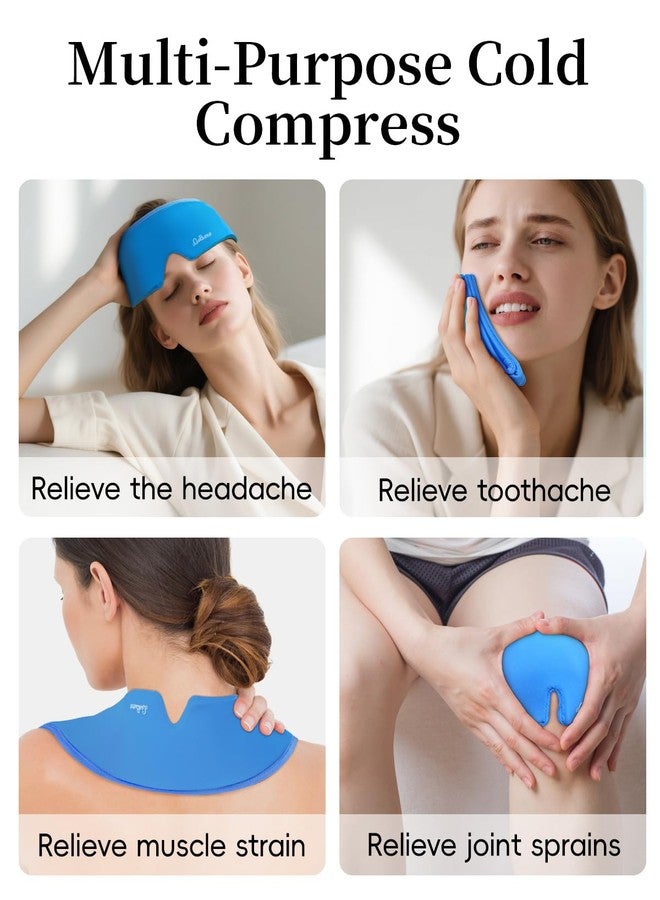 iCooBreeze Cooling Eye Mask for Puffy Eyes, Headache and Migraine Relief Gel Eye Mask, for Headache, Puffiness, Eye Strain, Sinusitis & Post-Surgery Care - Large Soft Reusable Cold Eye Compress, Deep Blue - Image 5