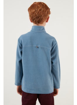 Lela Soft Textured Zippered Stand Collar Winter Fleece Unisex Children's Fleece 5905002  - Image 5