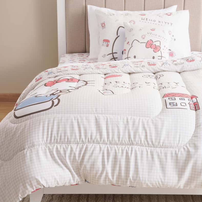 Pan Home Hello Kitty Sweetbaby 4 pcs Microfiber Bed in a Bag 160x220- Beige - Image 2
