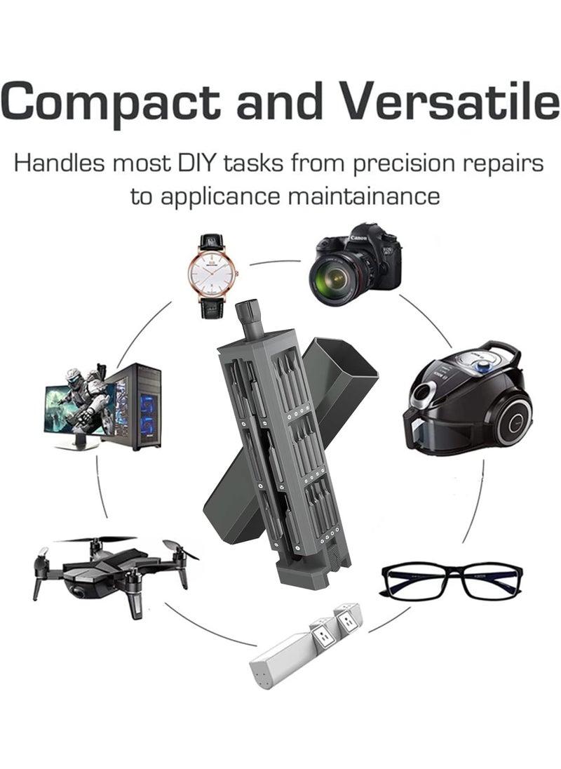 GTC - GTC 46 In 1 Magnetic Screwdriver Tool Kit Set With S2 Bits & Extension Rod, For Camera, Laptop, Phone, Maintenance (Ms-687) (1), Grey - Image 1