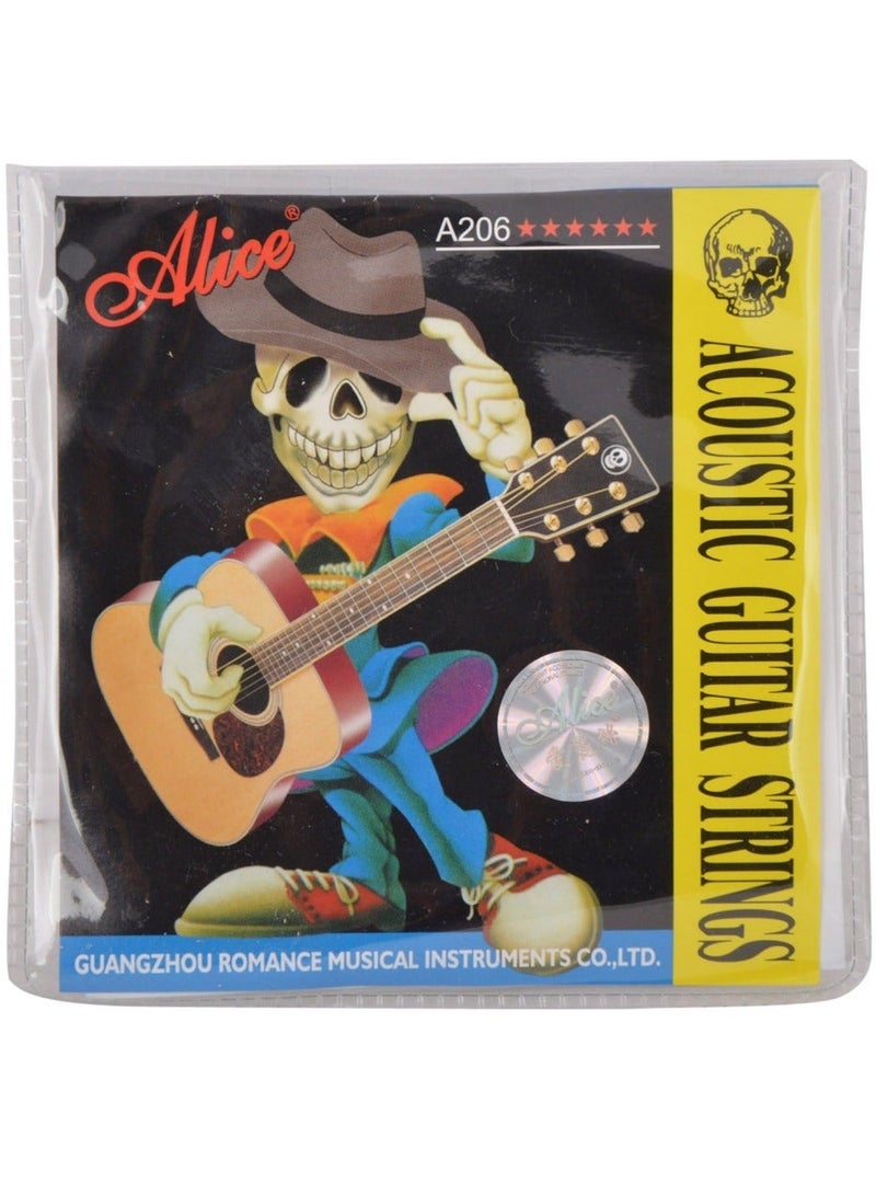 Acoustic Guitar Strings Set – 6 Steel-Plated Copper Strings with Bright Tone & Stable Tuning