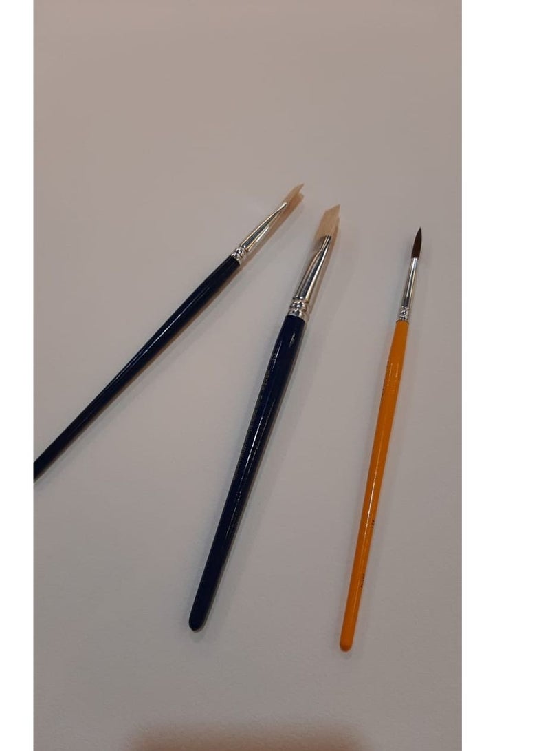 Pebeo Pebeo Wallet Of 3 Brushes 1 Round Pure Pony and 2 White Bristle Flat - Image 2