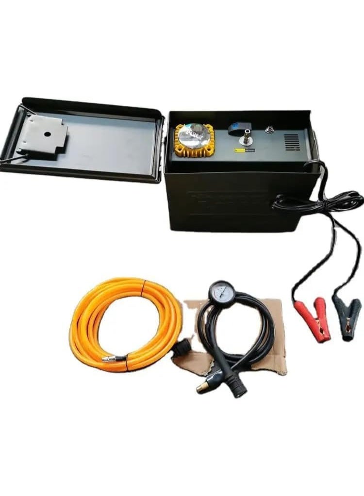 SHEZA STAR Portable Air Compressor Kit with Pressure Gauge, Battery Clamps, Storage Case - Image 1