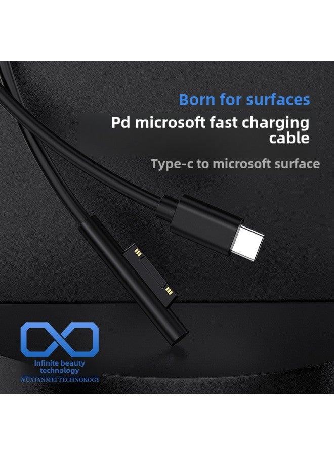 Suitable For  Surface Pro5 Charging Line Type-C To  PRO73456 Tablet Charging Line PD-Color:C Male To  5 Wires 1m Braided - Image 1