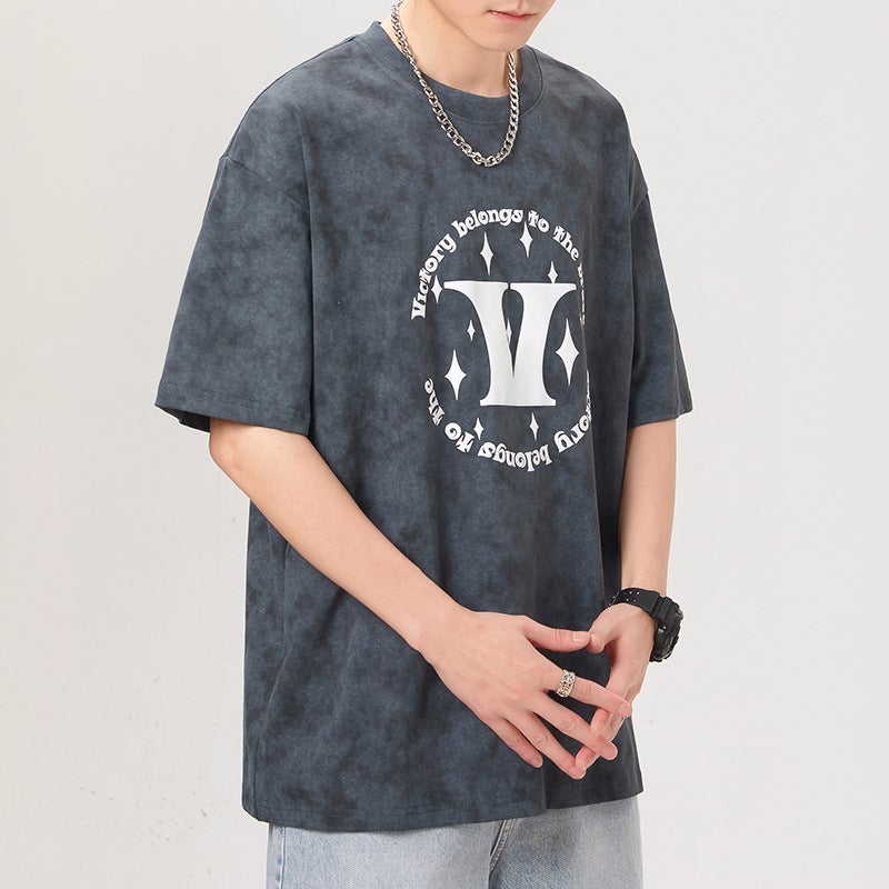 Cityboy Fashion Brand American 230G High Density Knitted Loose Printing Fashion Joker Men'S T Short Sleeve - Image 2