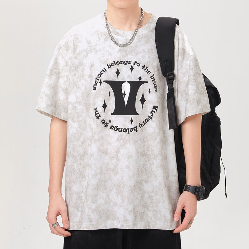 Cityboy Fashion Brand American 230G High Density Knitted Loose Printing Fashion Joker Men'S T Short Sleeve - Image 3