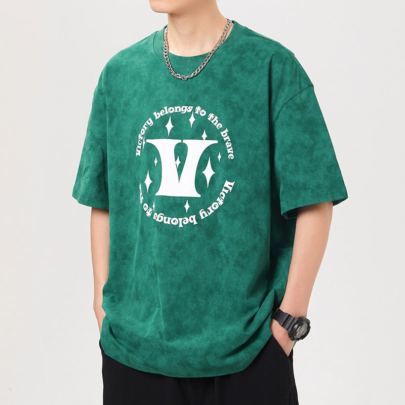 Cityboy Fashion Brand American 230G High Density Knitted Loose Printing Fashion Joker Men'S T Short Sleeve - Image 4