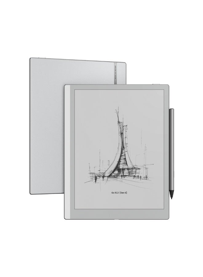 بوكس لوحي الكتابة BOOX Go 10.3 Gen II بشاشة E-Ink مقاس 10.3 بوصات بدقة 300 PPI، بدون إضاءة أمامية، يعمل بنظام Android 15، يدعم قلم InkSense Plus Stylus، بسعة تخزين 64GB دفتر ملاحظات رقمي مخصص للعمل والإنتاجية المركزة. - Image 1