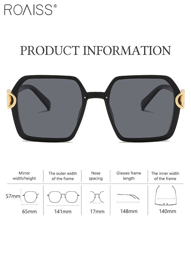 roaiss Women's Polarized Butterfly Sunglasses, UV400 Protection Sun Glasses with Stylish Temples, Fashion Anti-glare Sun Shades for Women with Glasses Case, 65mm - Image 3