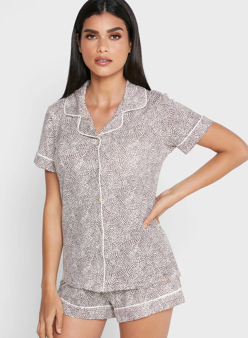 Dorina Button Down Printed Pyjama Shirt