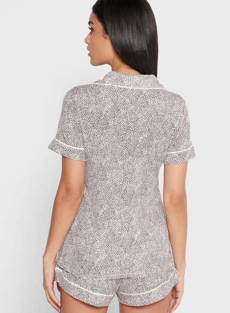 Dorina Button Down Printed Pyjama Shirt