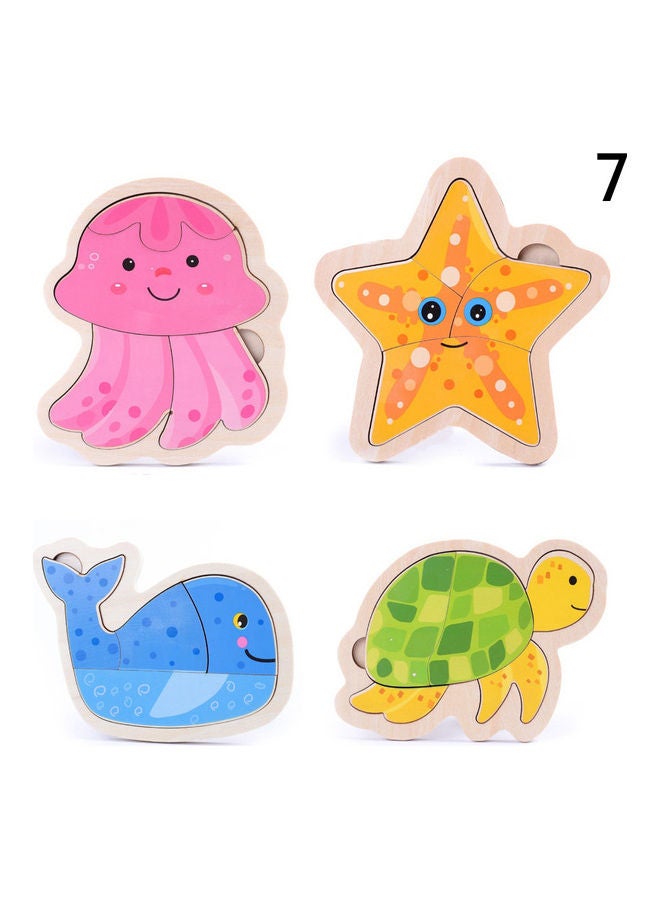4-Piece Wooden Puzzle Set