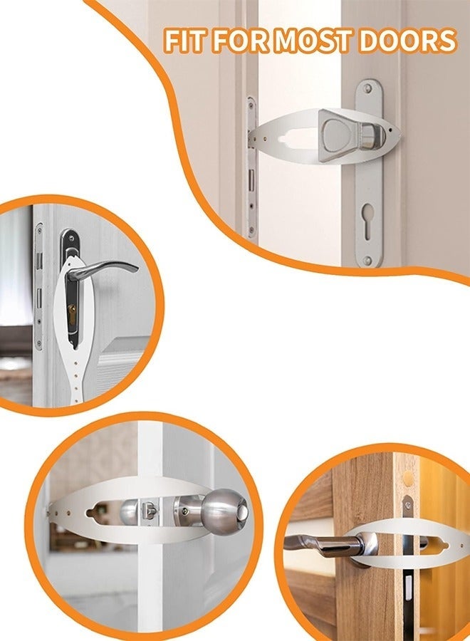 Bukela Cat Door Latch, Flex Latch Cat Door Holder, Cat Door Stopper to Keep Dog Out of Litter Boxes and Food, 5 Adjustable Size Strap 2.5-6" Wide, No Measuring, Easy to Install, White（2 Pcs） - Image 5