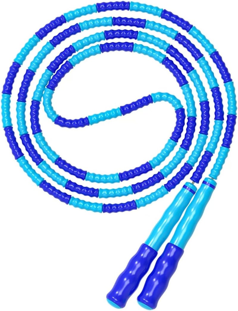 Leeboom Jump Rope, Adjustable Length Tangle-Free Segmented Soft Beaded Skipping Rope, Fitness Jump Rope for Kids, Man, and Women Weight Loss 9.2 Feet - Image 1
