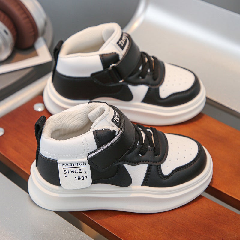 Children'S Sneaker 2025 Spring New High-Top Shoes Children'S Casual Board Shoes Boys And Girls Breathable Running Shoes - Image 3