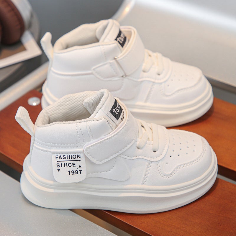 Children'S Sneaker 2025 Spring New High-Top Shoes Children'S Casual Board Shoes Boys And Girls Breathable Running Shoes - Image 4