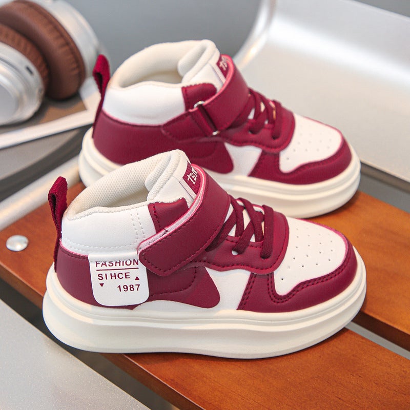 Children'S Sneaker 2025 Spring New High-Top Shoes Children'S Casual Board Shoes Boys And Girls Breathable Running Shoes - Image 5
