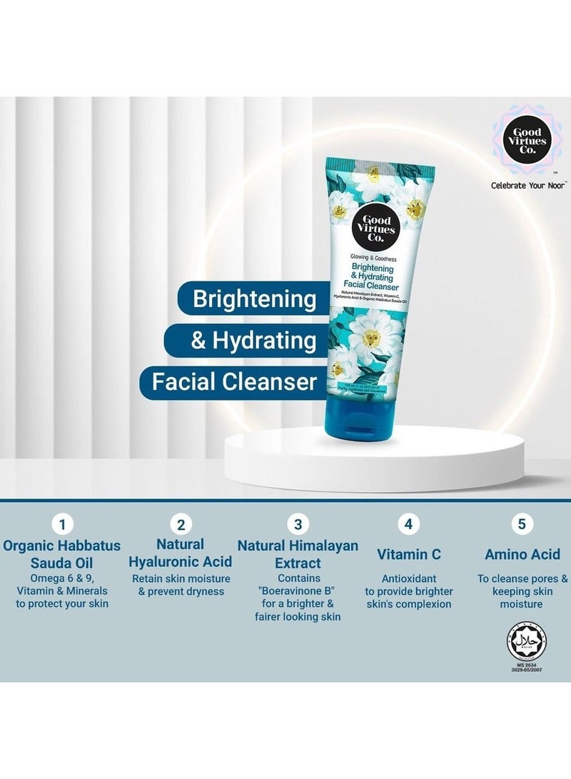 Good Virtues Co. 2 Piece Brightening & Hydrating Facial Cleanser Natural Himalayan Extract, Vitamin C, Hyaluronic Acid & Organic Habbatus Sauda Oil 100ml - Image 5