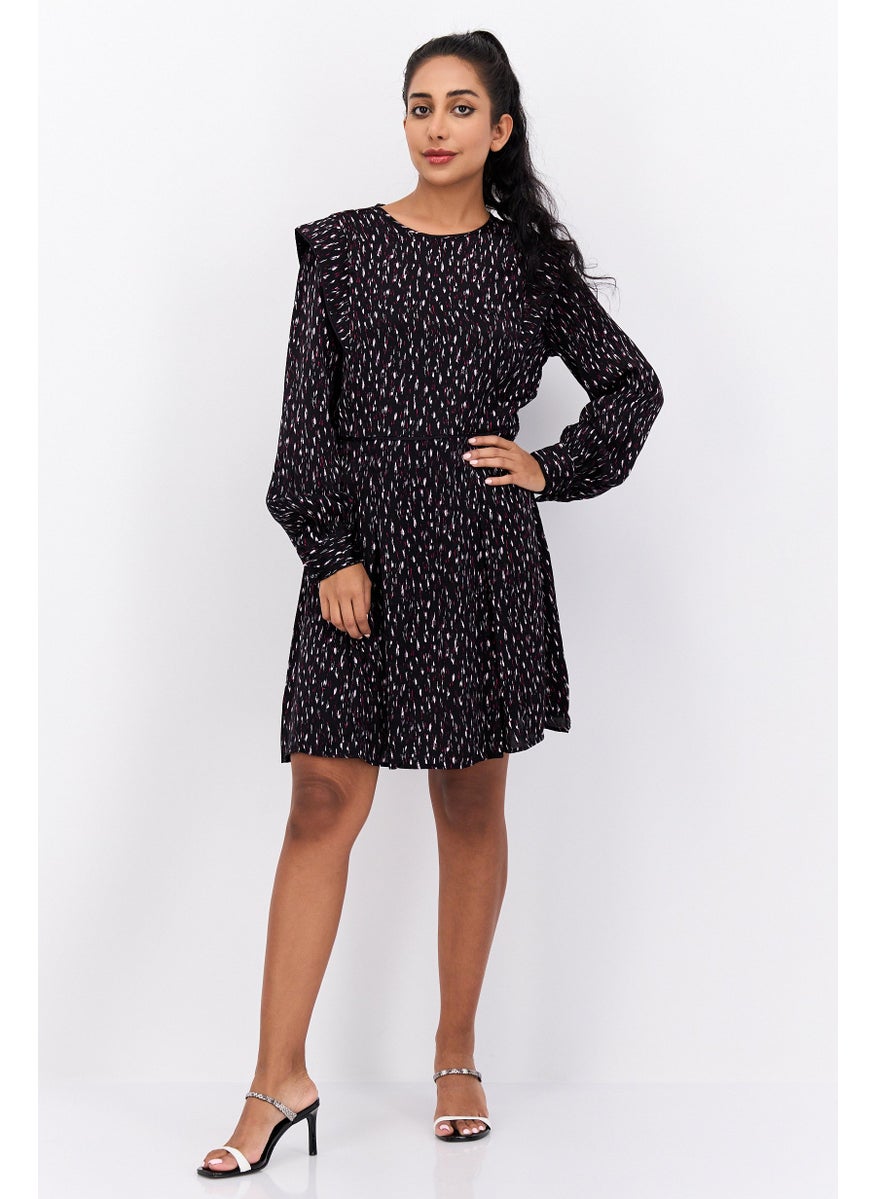 Scotch & Soda Women Allover Print Mini Dress, Black  - Image 4